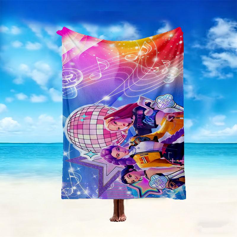 Soft Kpop Demon Hunters Blanket Perfect for Snuggling Up on the Sofa, Ideal for Cozying Up in the Bedroom