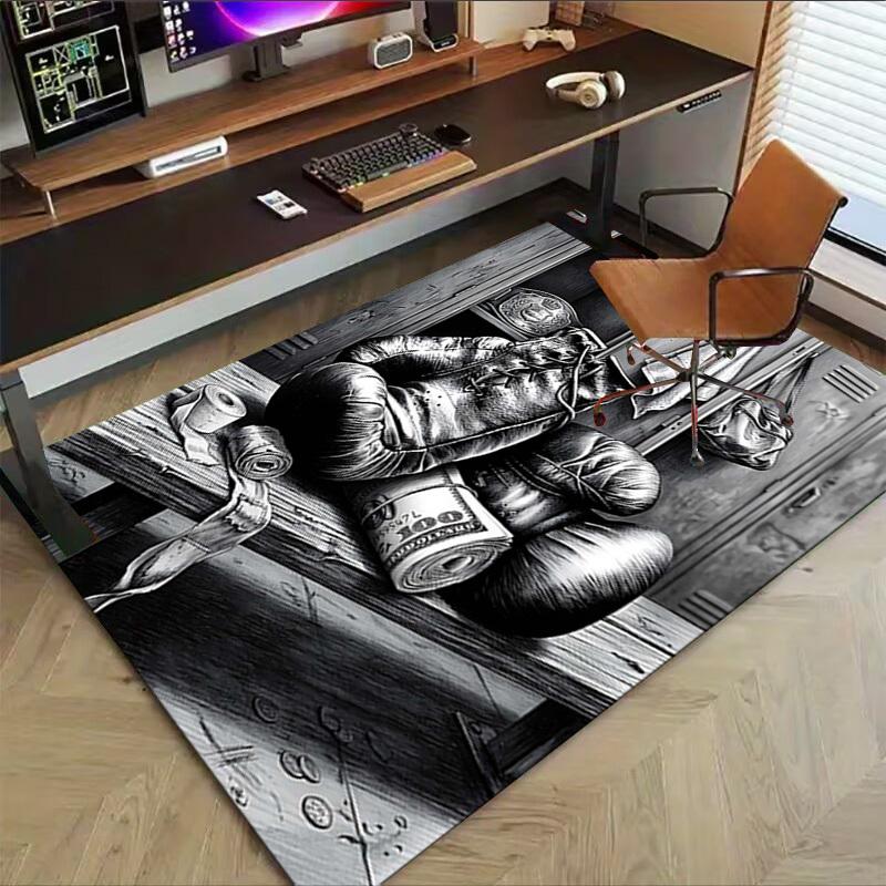 1PC Boxing Money Non-Slip Floor Carpet Compatible for Office&Living Room&Bedroom&Dining Room - Soft & Pattern, Vibrant Colors-H0330