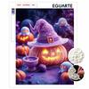 Pearl Painting DIY Kit Spooky Halloween Pumpkin Design Frameless Bead Art Canvas Relaxing Craft Gift for Halloween Lovers