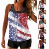 Women’s Sleeveless Tankini Set with Star Print and Scoop Neckline Swim Top and Shorts for Summer Beachwear