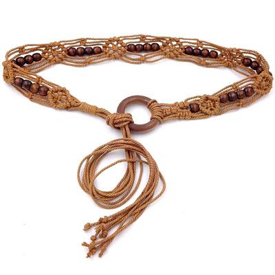 Handgeflochtener Gürtel aus Wachskordel im Bohemian-Stil für Damen – Vielseitiges Kleideraccessoire im koreanisch inspirierten Stil