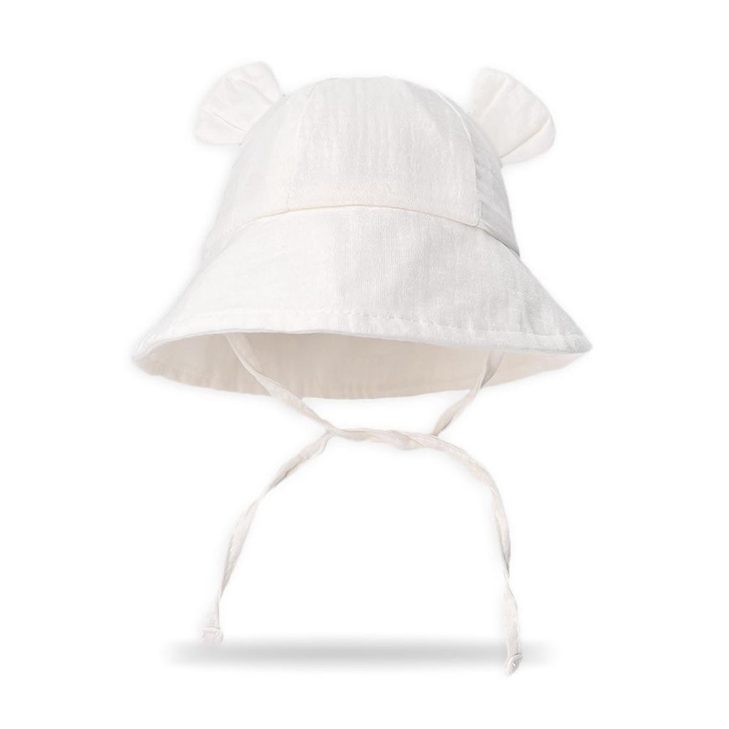 Summer Baby Solid Color Pot Hat European And American Baby New Ear Bucket Hat Children's Sun Hat