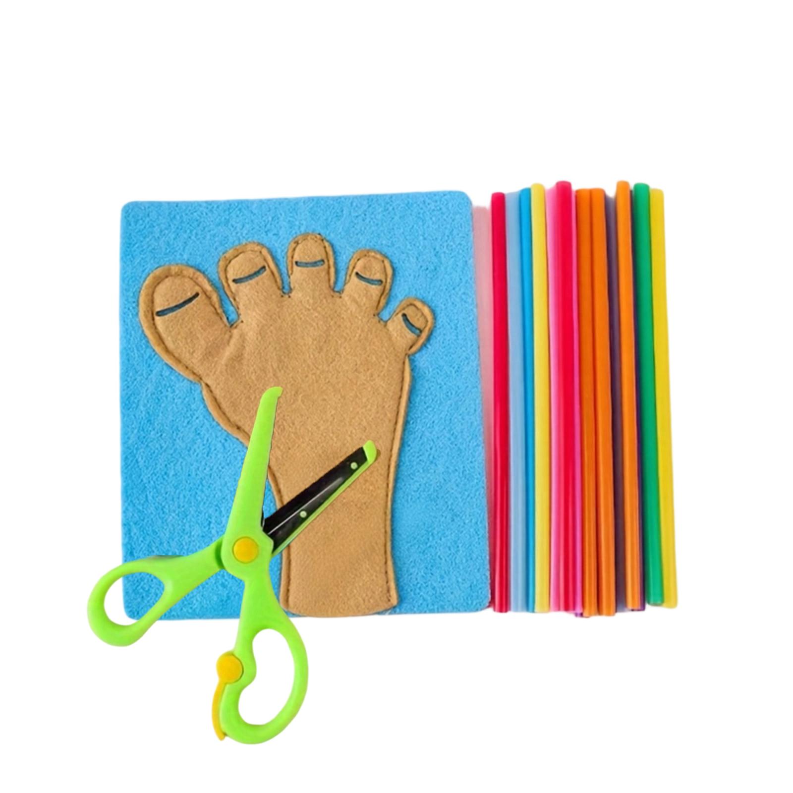 

Educational DIY Nail Clipping Practice Toy with Scissors and Felt Board for Fine Motor Skills and Concentration Training Early Learning Tool One Size