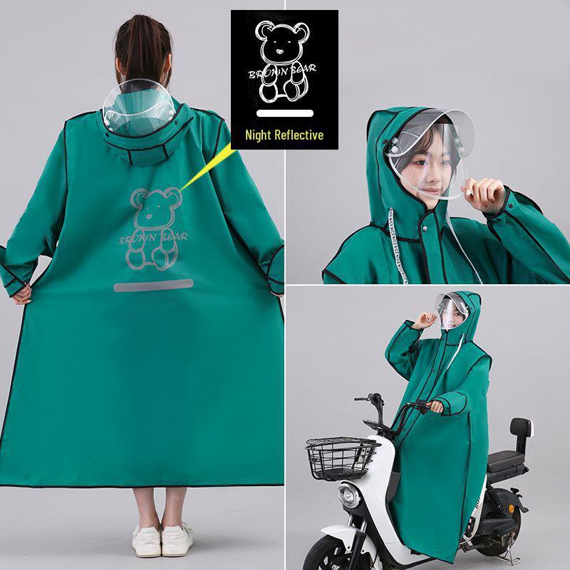 Unisex Full-Body Raincoat for Electric Vehicles with Transparent Brim