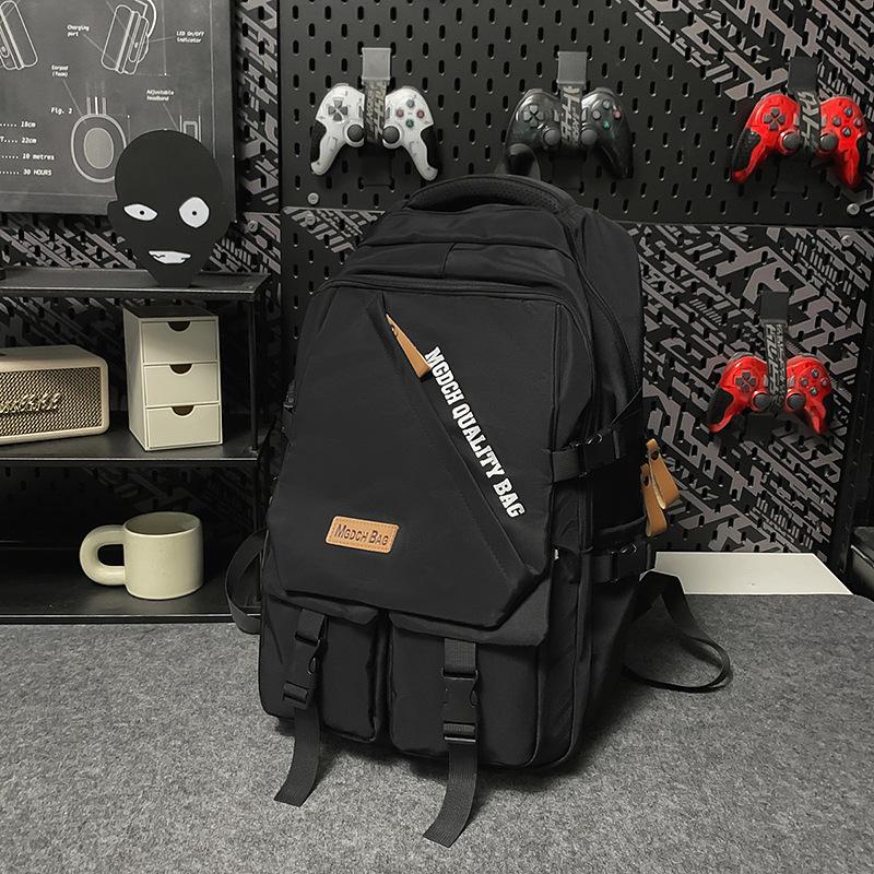 New high-value trendy and cool contrasting backpack, couple light travel, large-capacity backpack