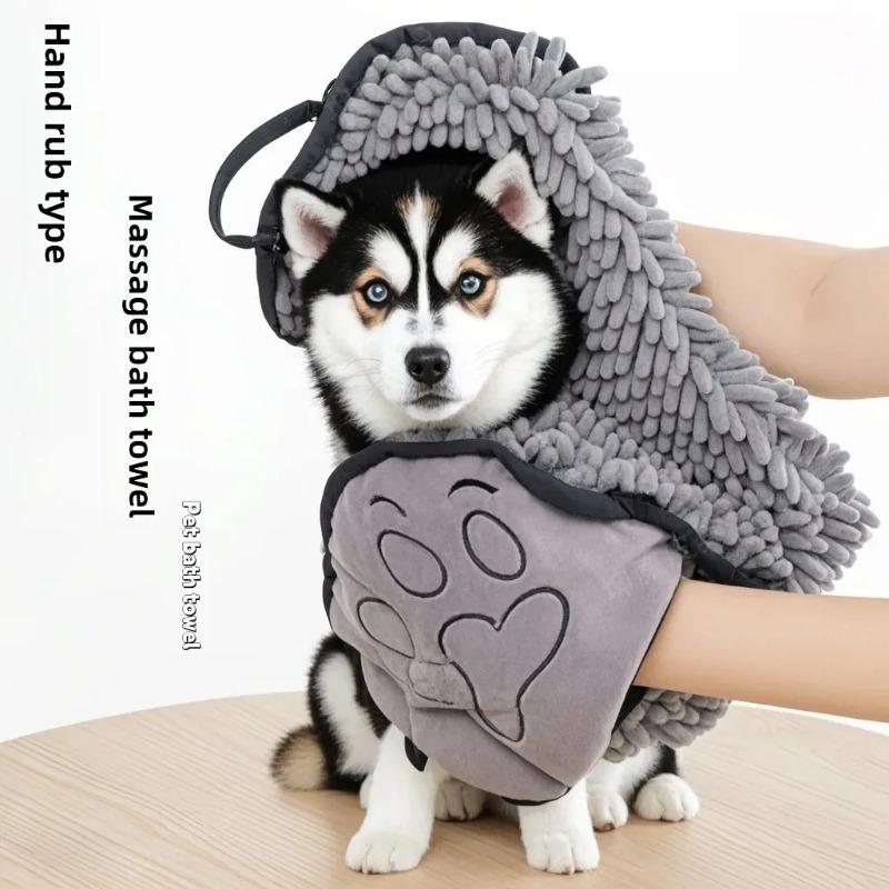 Super Absorbent Pet Bath Towel Quick-drying Cat Towels Convenient Soft Bath Robe Dry Pet Cleaning Washcloth Dog Accessories