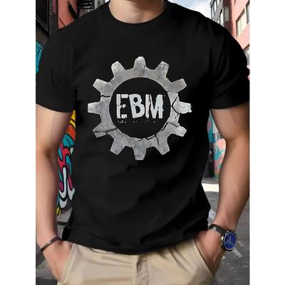 European Sizes EBM Gear Logo T-Shirt - Men's T-shirt - Pure Cotton - Comfortable & Breathable Fabric - Short Sleeve T-Shirt