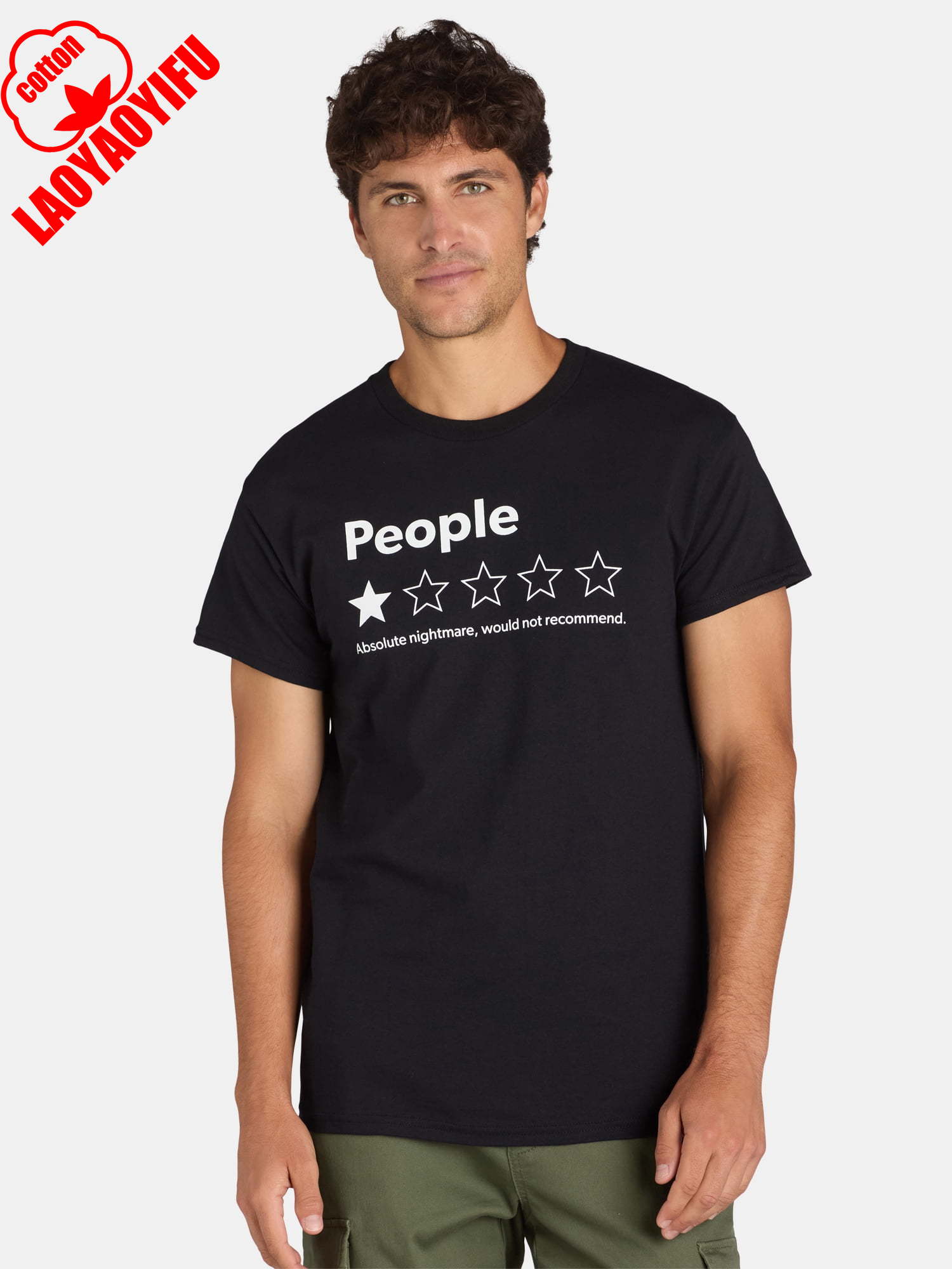 

Humor Men s and Big Men s People Rating 1 Star Graphic Tee with Short Sleeves T Shirt Classic Pattern Summer Unisex Tees 4XL