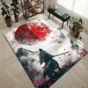 Samurai and red moon Print Carpet Rug for Living Room Bedroom Sofa Doormat Home Decor Non-slip Floor Mat
