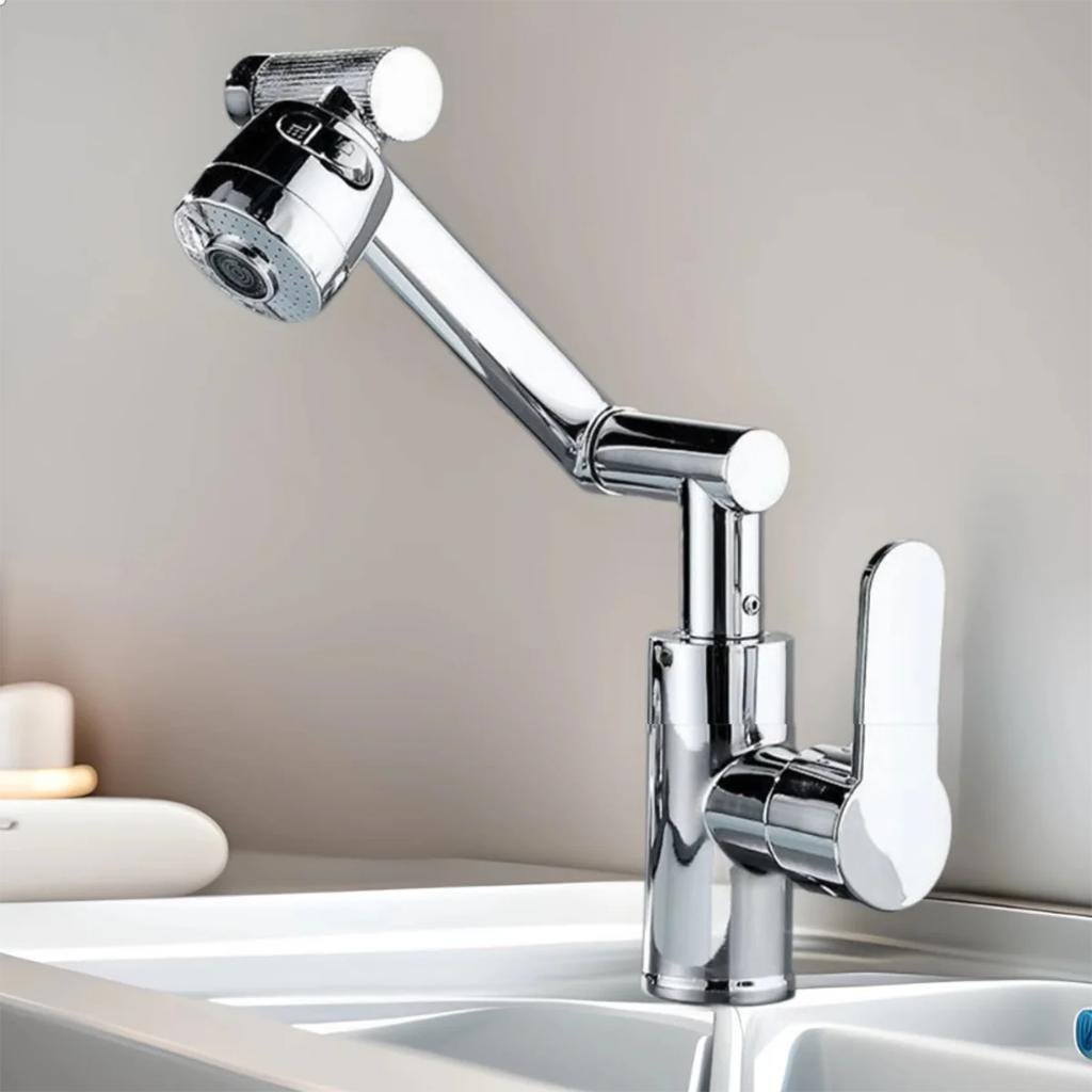 Dual Mode Universal Rotating Faucet Robotic Arm Wash Basin Kitchen Bathroom Hot and Cold Household Basin Wash Basin Sink