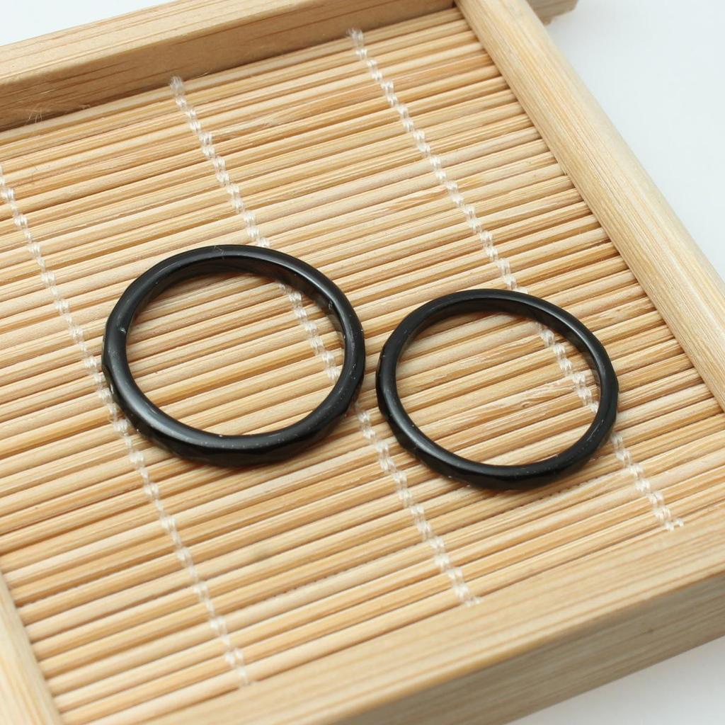 Unisex Brazilian Agate Jade Chalcedony Running Ring Band (18-20MM) - Couple's Finger Accessory.