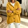Damen Pullover Mantel mit Kapuze, farbig, Zopfmuster, lockere Passform