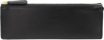 Slip-On Rio Zipper Pen Case, Large, Black, A-IOL-3501, Italian Leather, Large Size, Simple, Gift