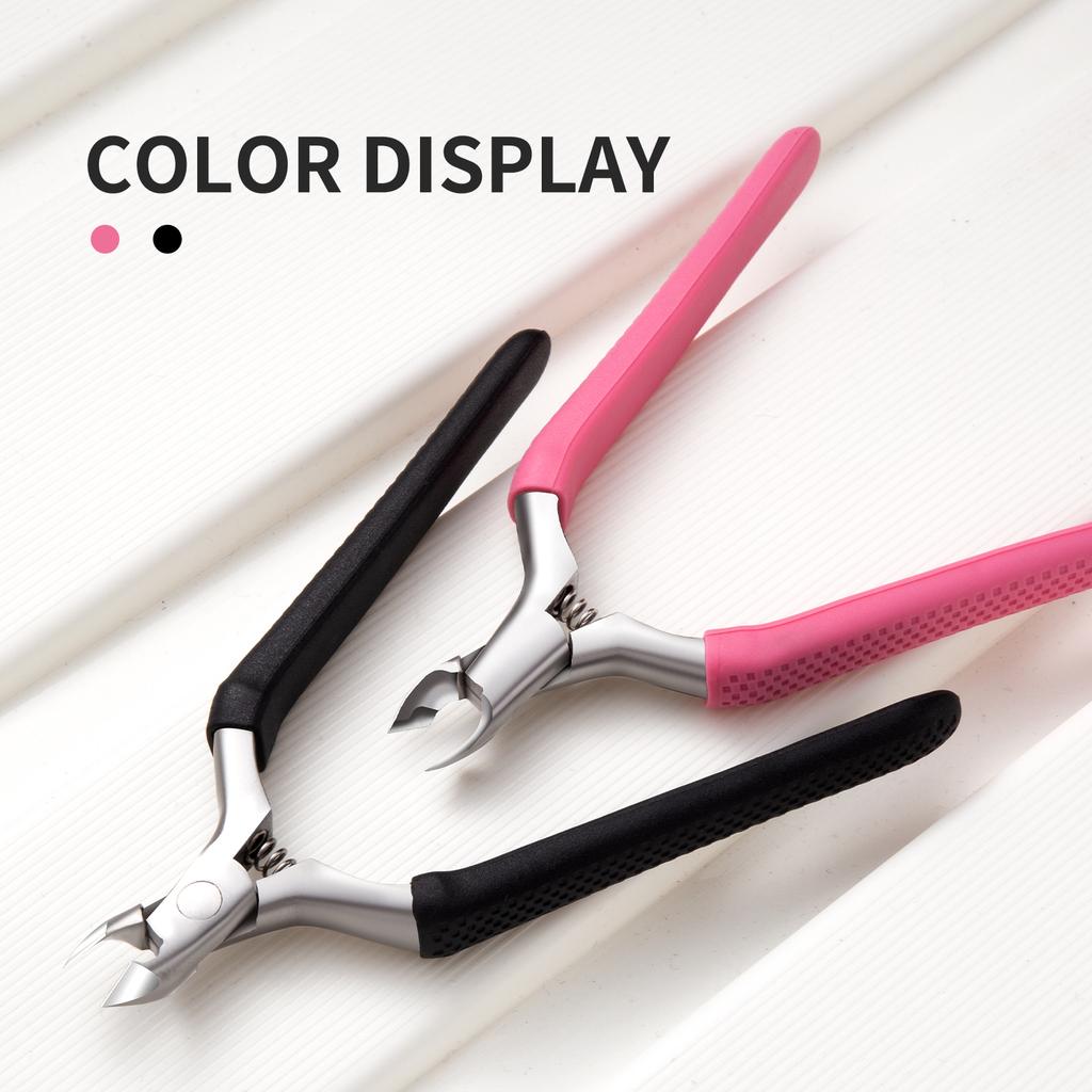 Manicure Cuticle Scissors Silicone Non-Slip Handle Cuticle Nippers Trim Nail Edges Barb Dead Skin Scissors Nail Art Tools