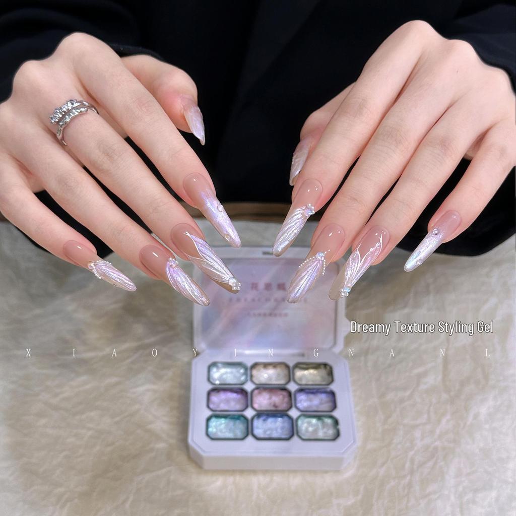 Huasi Butterfly Dreamy Texture Gel - Aurora No-Wash Oil Painting 2.5g Mini Nine-Grid.