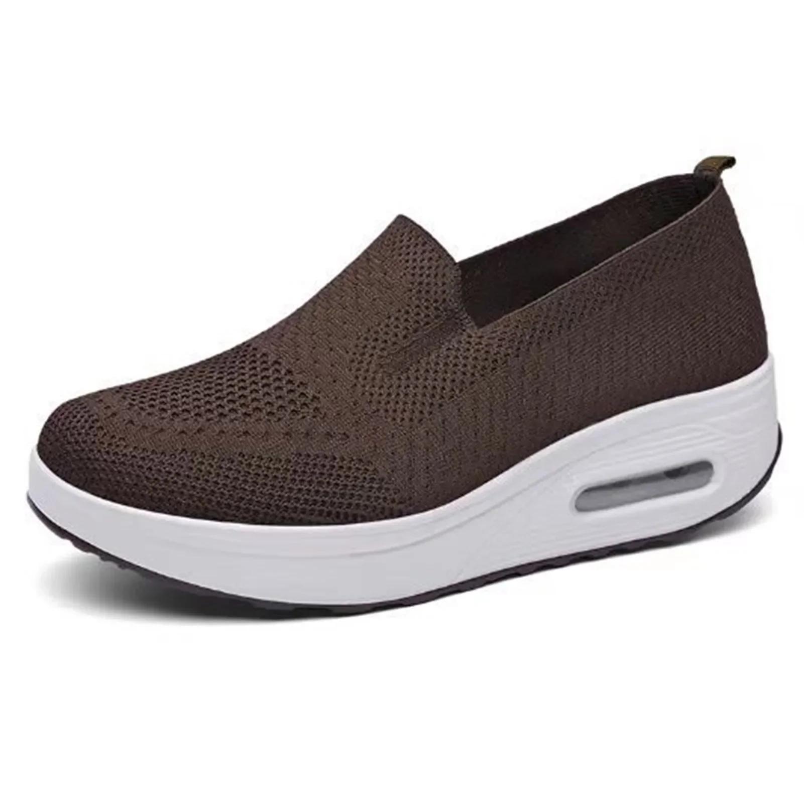 

Женские повседневные кроссовки Slip on, дышащие, с сетчатым верхом, для бега, ходьбы, езды на велосипеде, вождения, Zapatos De Mujer 35 коричневый