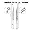 Professional Stainless Steel Tweezers Set, Multi-Purpose Precision Tweezers for Jewelry Making, Electronics Repair, Lab & Craft