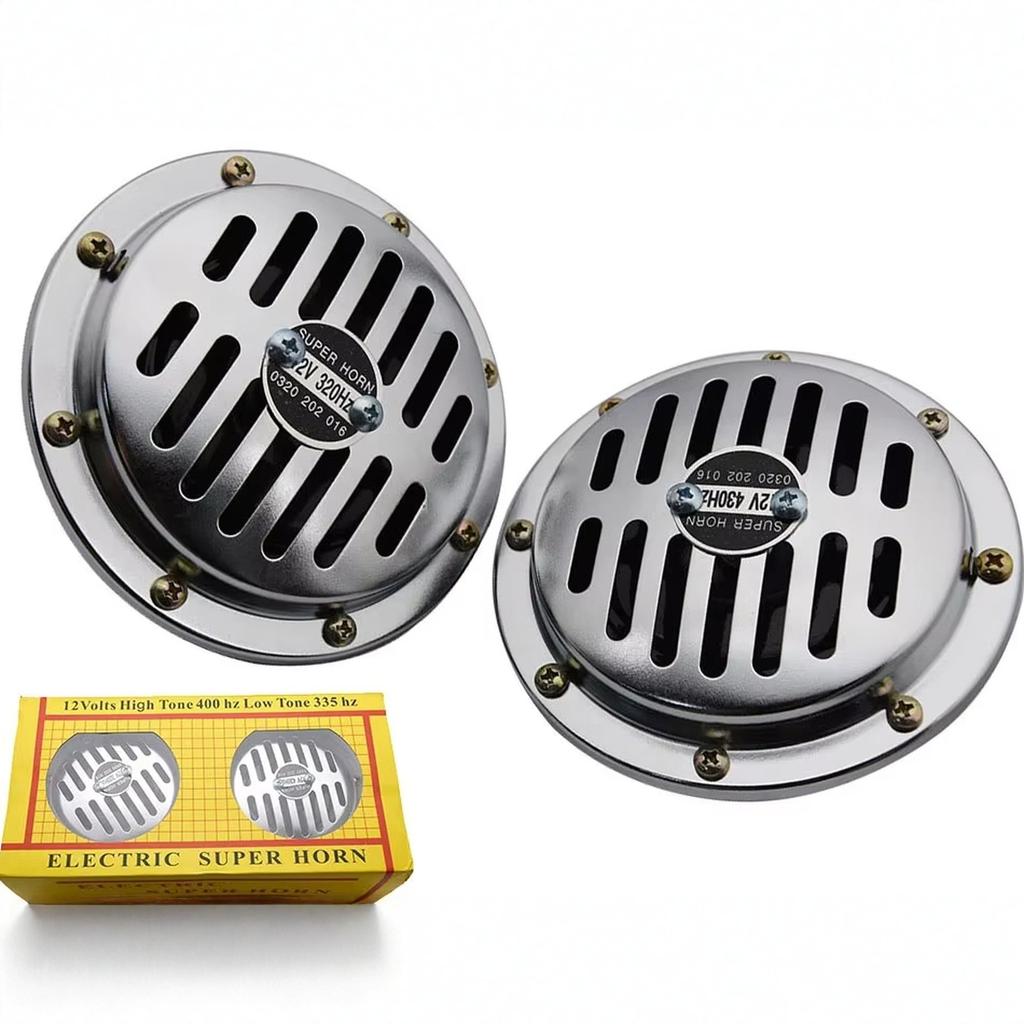 12V Motorcycle Horn Chrome Round Slotted Grille Car Horn Cover Fit For Speaker Horns Bike 320Hz 240Hz customized