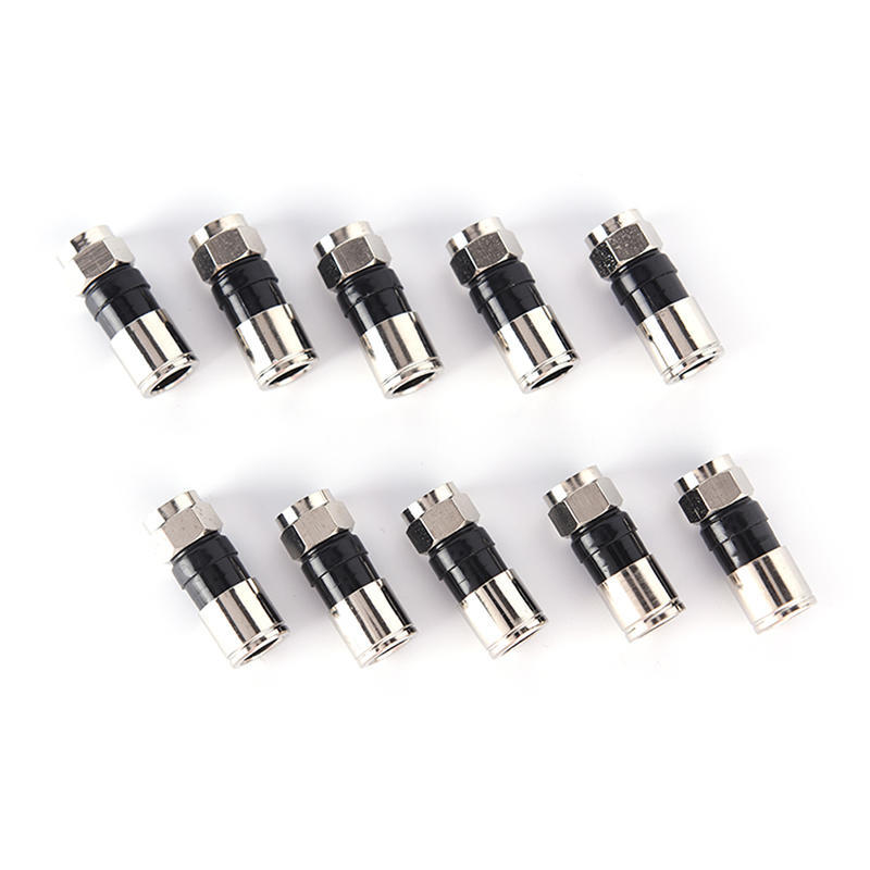 10 Pcs Rg6 F Type Compression 2.7Cm High Quality Snap Seal Plug Connector