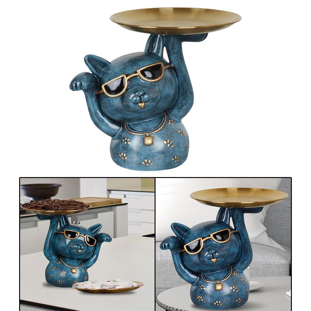 Statue Storage Tray Standing Resin Animal Sculpture Crafts Tabletop Countertop Shelf