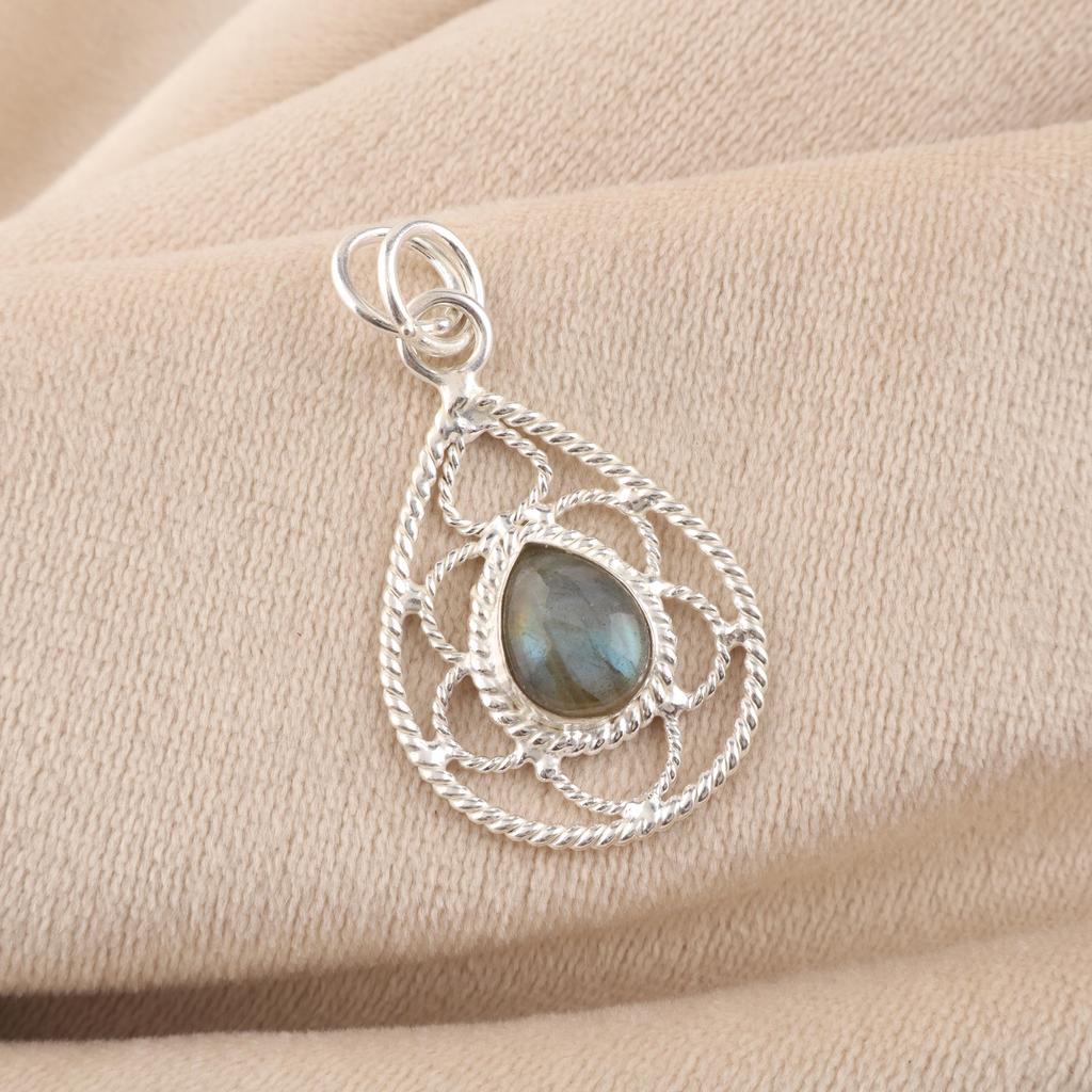 Labradorite Gemstone 925 Sterling Silver Pretty Pendant 1.40" For Mother PP-19-14
