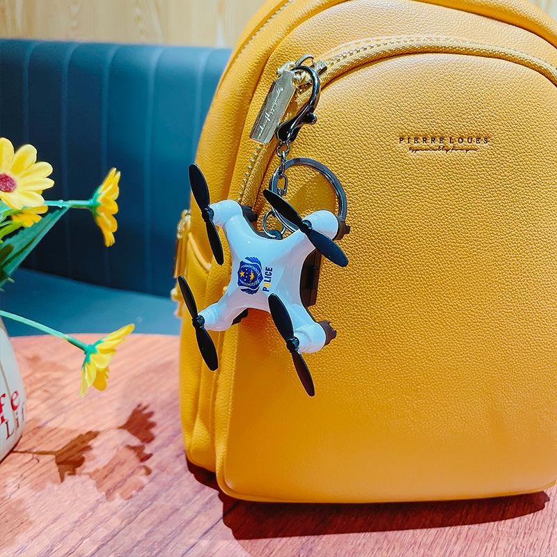 Mini Drone Keychain Creative Cartoon Aircraft Pendant Bag Charm Backpack Hanger Unique Tech Gift for Kids Teens