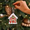 Indoor Christmas Party Decorations 24/36Pcs Gingerbread House Ornaments Wooden Xmas Tree Decor with Rope Decorative Holiday Crafts Hanging Ornaments
