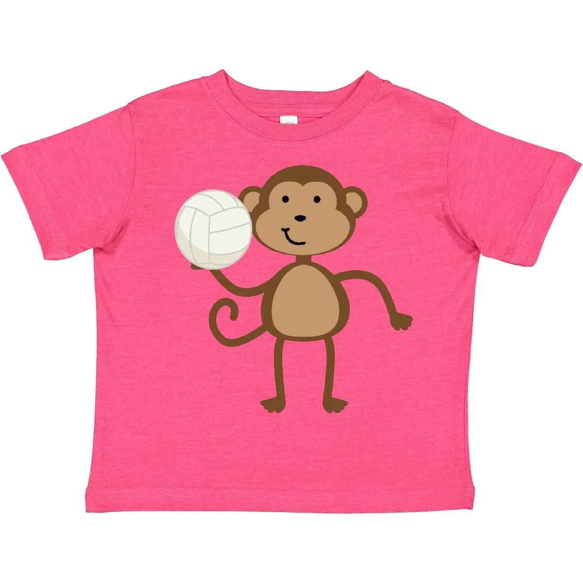 Inktastic Volleyball Monkey Boy Toddler kids boys T-Shirt Ball Sports Kids Athletic Cute 140