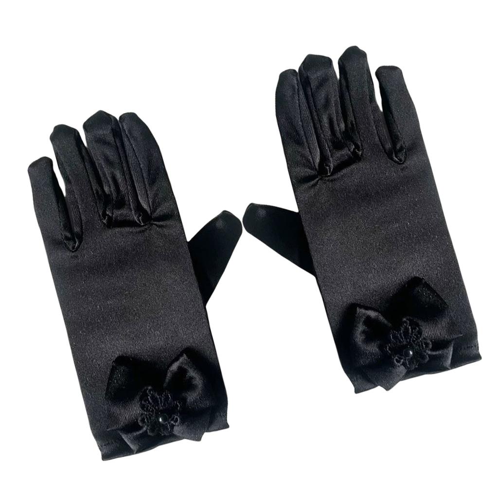 Bowknot Gloves for Ceremony School Boys and Girls Bowknot Elastic Gloves for Dress Etiquette Gloves Stage Performances