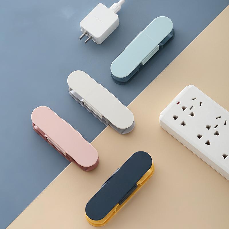 Multi-Purpose Hooks Socket Paste Fixer Patch Panel Holder Wall Hanging Plug Fixing Device Punch-free Plug