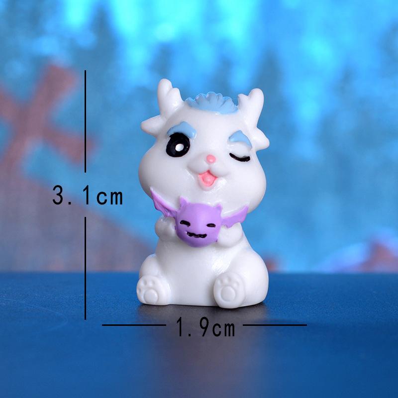 Cartoon Cute Halloween Loong Pumpkin Bat Mini Figurines Miniature Desktop Car Small Ornament DIY Decoration Accessories Gifts