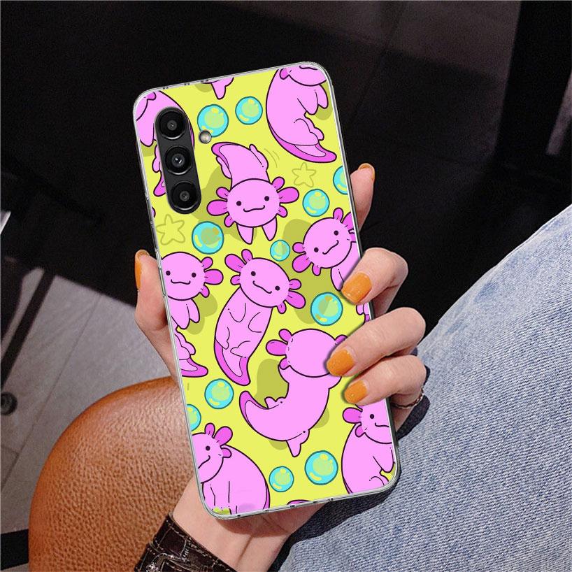 Cute Axolotl Kawaii Phone Case For Samsung Galaxy A17 A16 A15 A14 A13 A57 A56 A55 A54 A53 A37 A36 A35 A34 A33 A26 A25 A24 A23 Ga