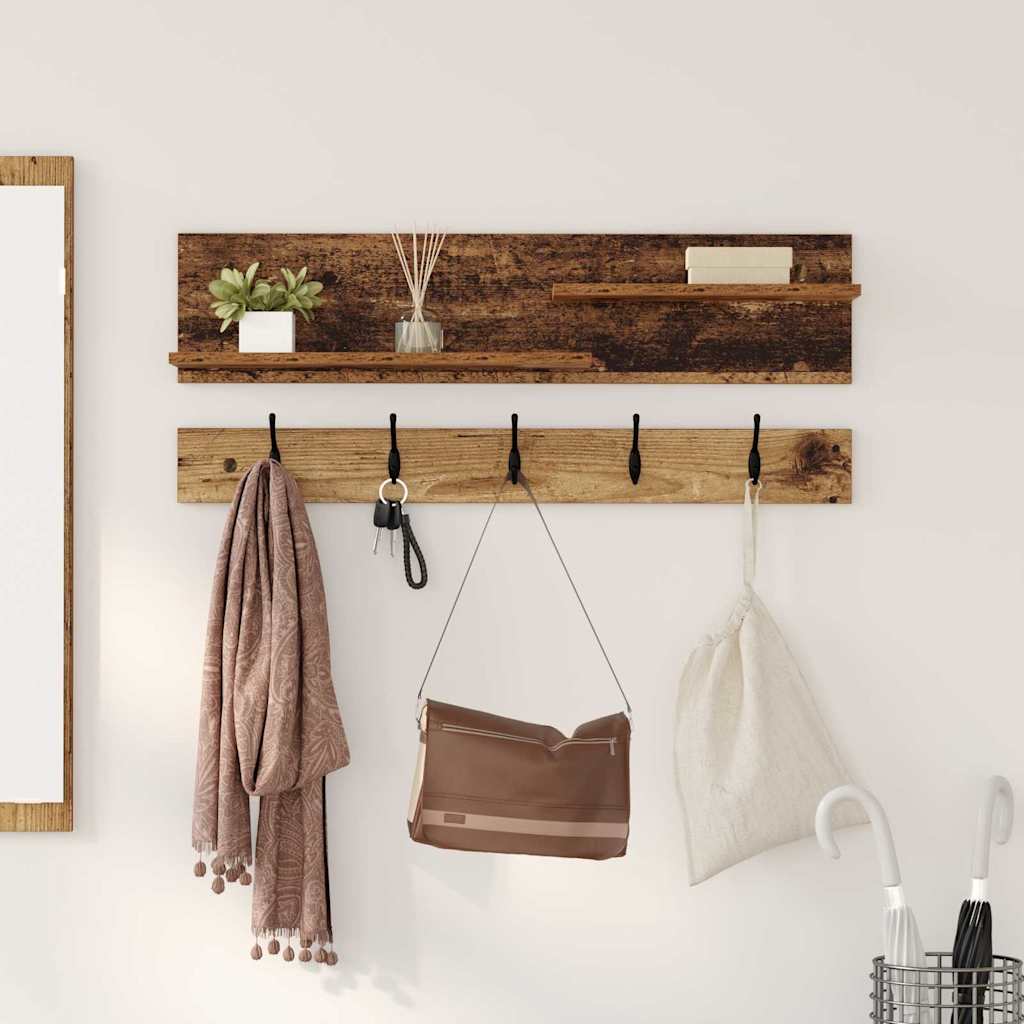 Wall Mounted Nightstand Reclaimed Wood Look 90 x 15 x 36 cm Engineered Wood