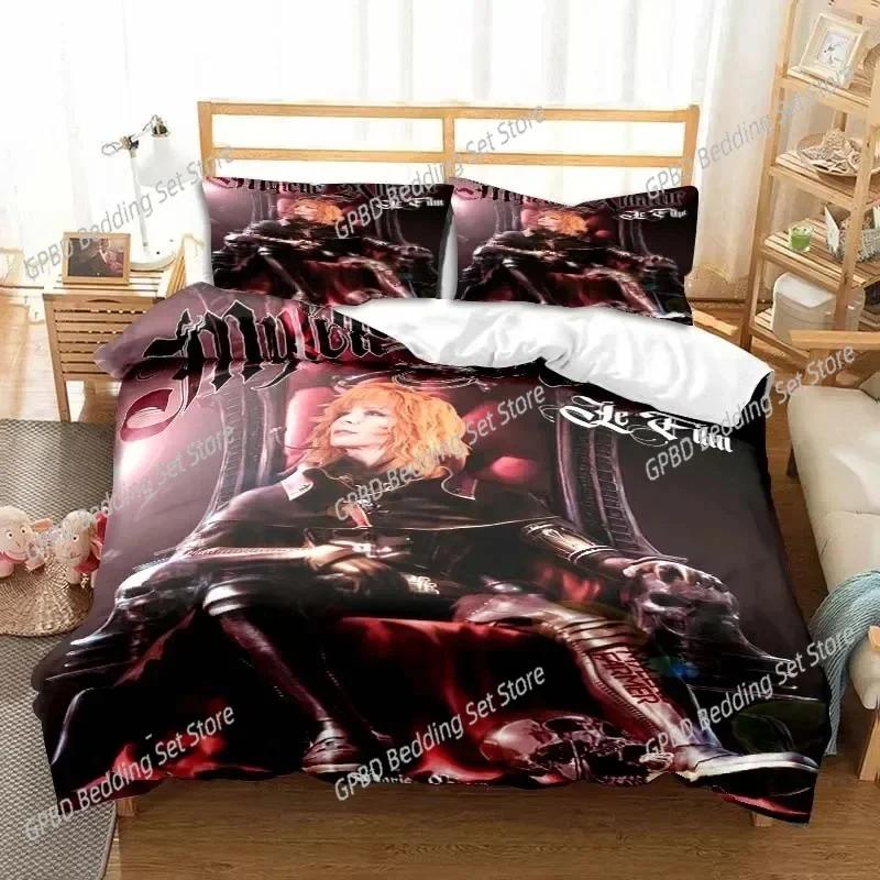 Singer Mylene Farmer Bedding Set 3D Printed Suitable For Bedroom Duvet Cover Set With Pillowcases Kids Home Textile