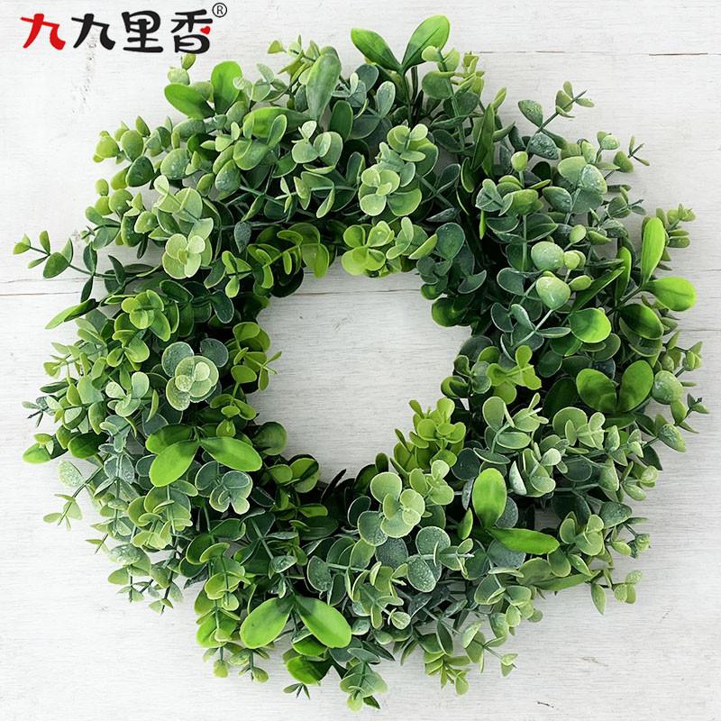 

Большой искусственный венок украшение двери пасторальный эвкалиптовый венок американский декоративный подвесной венок травяной венок