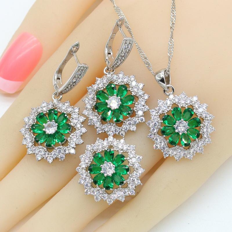 Color Jewelry Sets Women Dark Blue Stones Necklace Pendant Bracelets Earrings Rings Birthday Gift