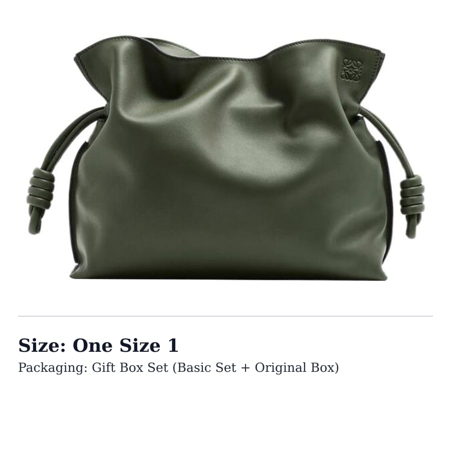 LOEWE Nappa Calfskin Lucky Bag, One Shoulder, Crossbody Clutch Medium Women's Olive Green A411FC1X62-4429