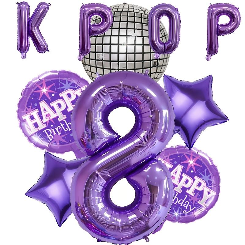 

10Pcs Purple Theme Party Balloon 32 inch Purple Digital Planet Balloon 1-9 Birthday Party Decoration Music Theme Scene Decor 32inch