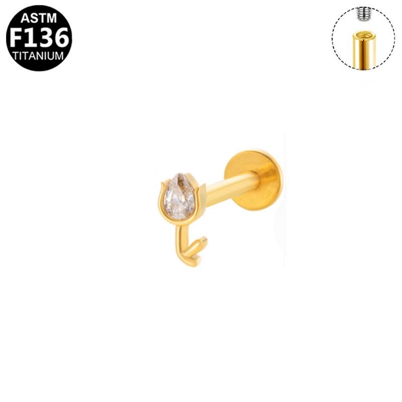 Elegant F136 Titanium Alloy Lip Stud Earring - Simple, Exquisite European & American Design