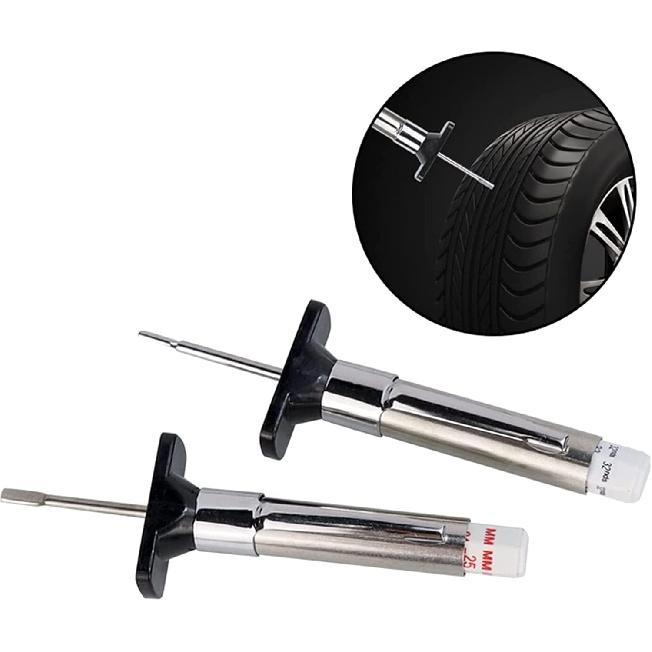 Tire Depth Thread Gauge 0-25mm Auto Wheel Diagnostic Tool Meter Measurer Handheld Tire Accessories(Single Color)