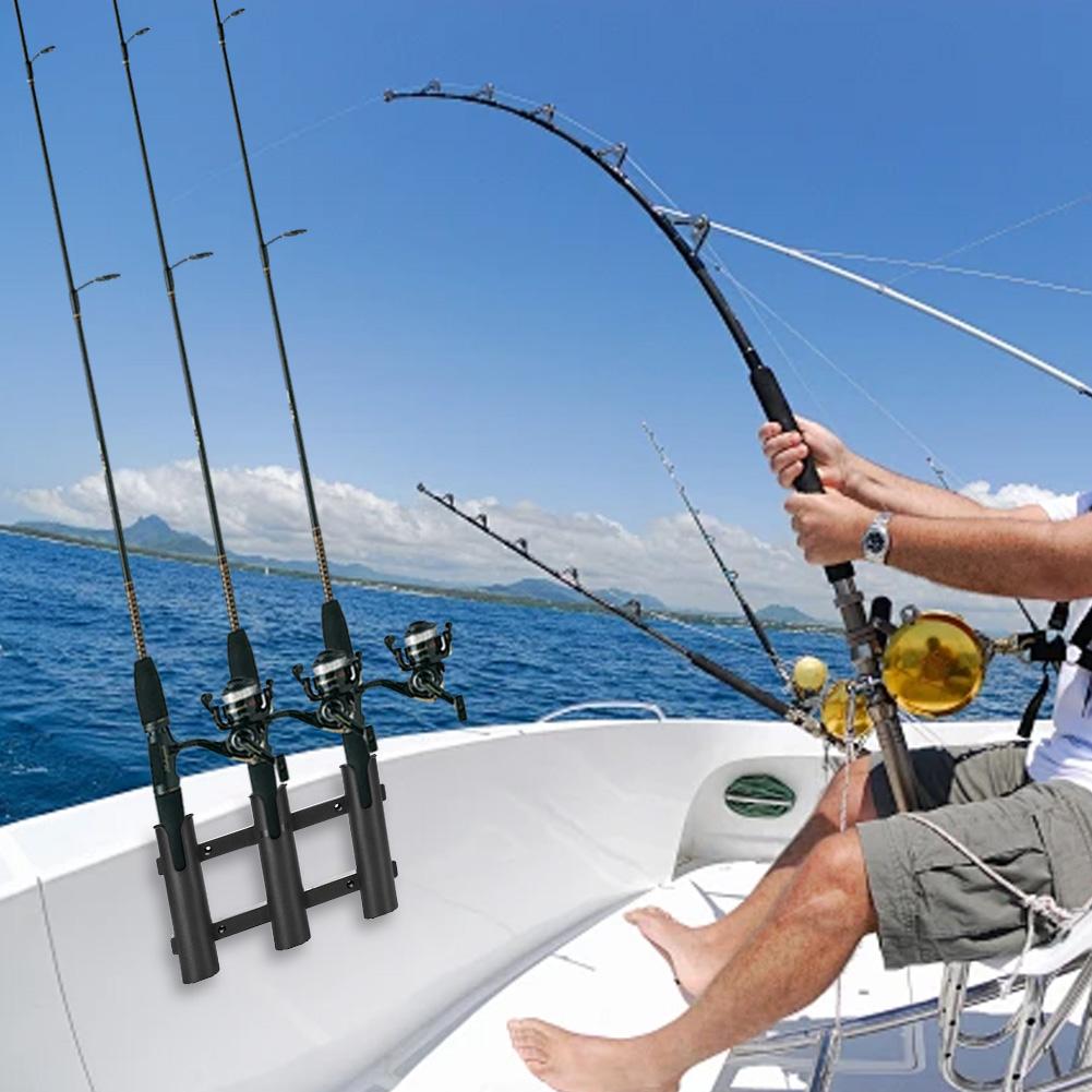 3 Röhren Angelrutenhalter Halterung Bootsrutenhalter Kunststoff Angelrutenständer für Boot Garage Kühlbox Anhänger