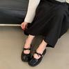 Fashion cute retro bow round head platform small leather shoes women's 2025 new spring and summer with skirt Mary Jane shoes