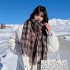 Korean Version of Japanese Fringed Plaid Scarf for Women's Autumn and Winter Imitation Cashmere Thickened Warm Neck Protection Scarf for Student 