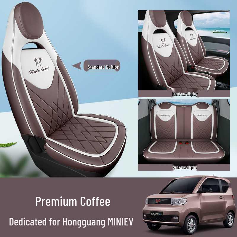 Wuling Hongguang MiniEV Seat Covers: Macaron Full Coverage, All-Season Car Seat Cushions for 2020-2023 Models Dedicated Wuling MINI 4-seat Full Coverage