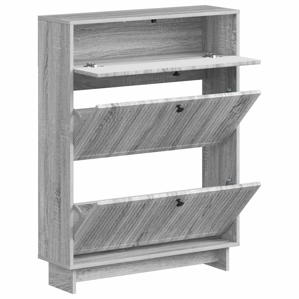 Shoe Cabinet EDE 78 x 24 x 103 cm Engineered Wood Sonoma Grey