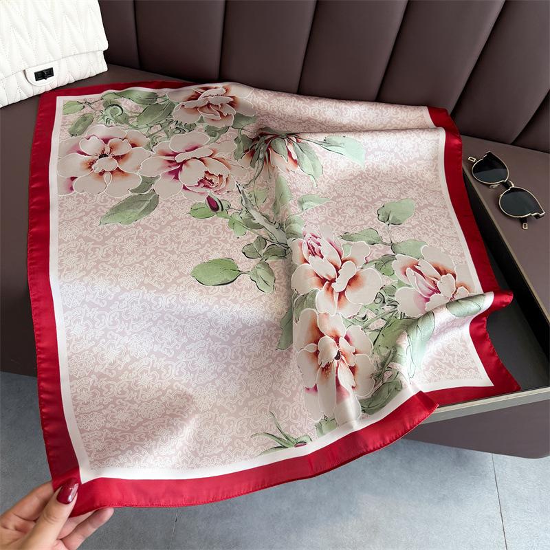 

Атласный платок с принтом, косынка, повязка для волос, шейный платок, женский квадратный шарф для женщин, повязка на голову, фуляр, хиджаб, бандана 70x70CM