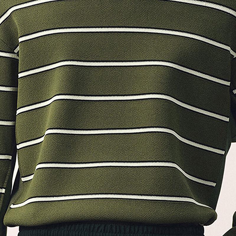 Men's Loose Fit Round Neck Striped Knit Sweater