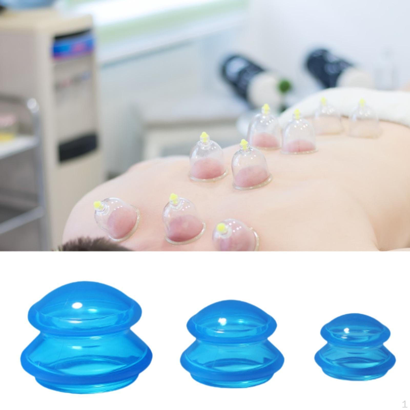 3 шт. Антицеллюлитные массажные банки, китайские банки, профессиональный вакуумный массаж для тела и ног синий