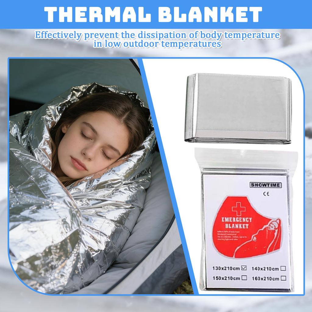 PET-Aluminisierte Folie Notfalldecke, Outdoor Kälte- und Sonnenschutz-Notfalldecke, Hohe Reflektivität, Winddicht und Tragbar