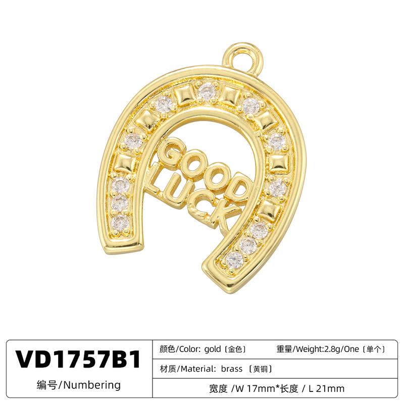 ZHUKOI Western Cowboy Desert Metal Pendant Golden Plated with CZ Stone Jewelry Accessories :VD1757-VD1765